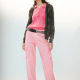 CASHMERE POLO KNIT TOP