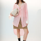 SILK COTTON PLEAT SHIRT DRESS