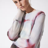 BLUE CHECK CASHMERE CREWNECK JUMPER