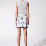 BLUE CHECK CARGO MINI SKIRT