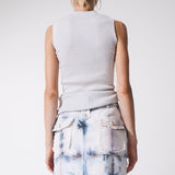 BLUE CHECK CARGO MINI SKIRT