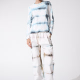 BLUE CHECK LONG SLEEVE LACE SHIRT