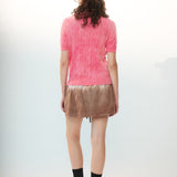 CASHMERE POLO KNIT TOP