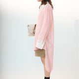 SILK COTTON PLEAT SHIRT DRESS