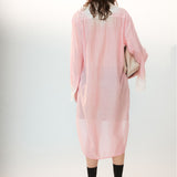 SILK COTTON PLEAT SHIRT DRESS