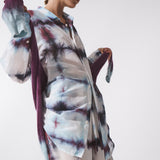 BLUE CHECK SILK COTTON COOL SHIRT