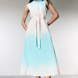 SLEEVELESS ZIPPER DRESS ICE BLUE / ICE PINK
