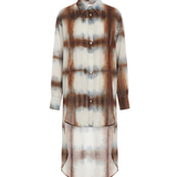 SILK COTTON PLEATS SHIRT DRESS