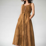 SLEEVELESS ZIPPER DRESS WITH POCKETS