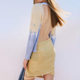 BACKLESS LACE LONG SLEEVE TOP