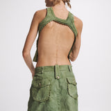 KHAKI CARGO SKIRT