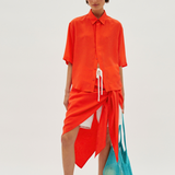 SHORT SLEEVE SILK BUTTON UP SHIRT