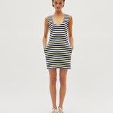 STRIPED JERSEY MINI DRESS