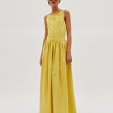 YELLOW BACKLESS MAXI DRESS